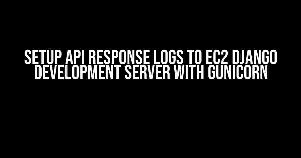 Setup API Response Logs to EC2 Django Development Server with Gunicorn